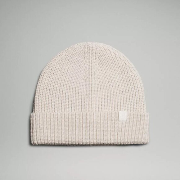 Unisex Close-Fit Wool-Blend Ribbed Knit Beanie - White - Picture 1 of 6